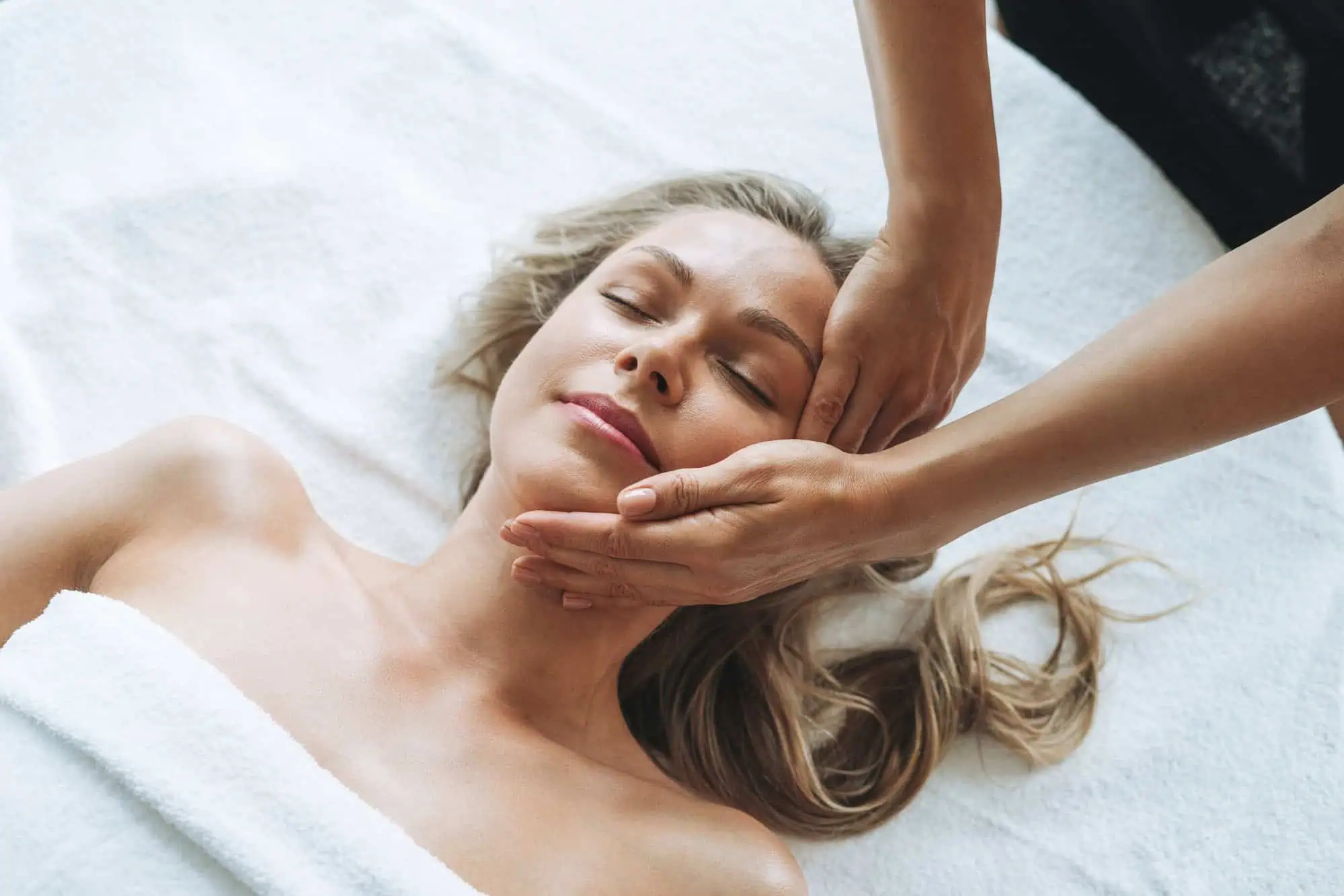 A woman is receiving Medspa services at Haven Skin Wellness in Southern Pines, NC